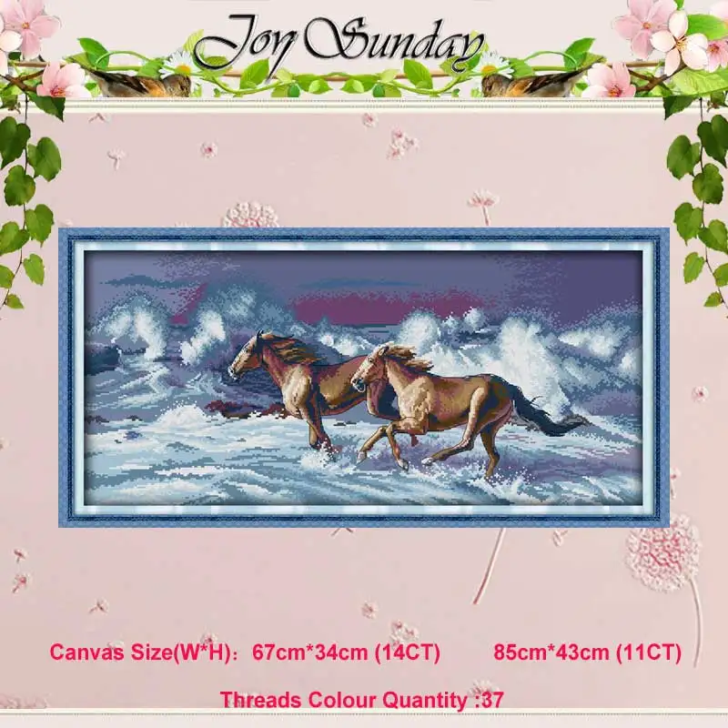A galloping horse Лошадь семья Белая лошадь животные Счетный 11CT 14CT Набор для вышивания крестиком DIY DMC Набор для вышивания крестиком вышивка рукоделие домашний декор - Цвет: A galloping horse