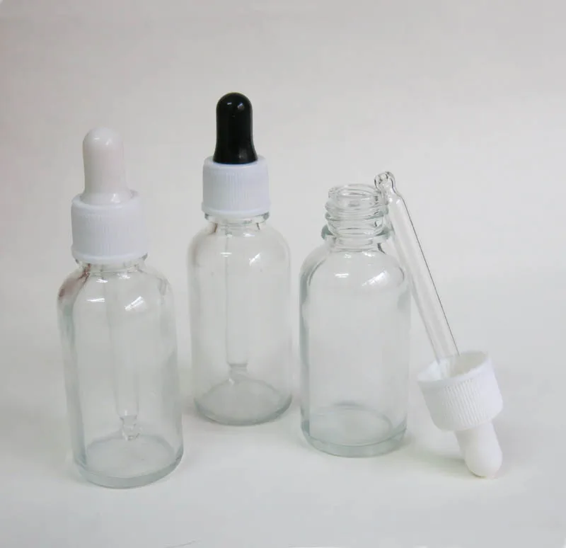 wholesale 100 pcs 30ml Glass dropper bottle, 1 oz clear e liquid glass bottle with dropper, 1oz flint glass bottle with pipette