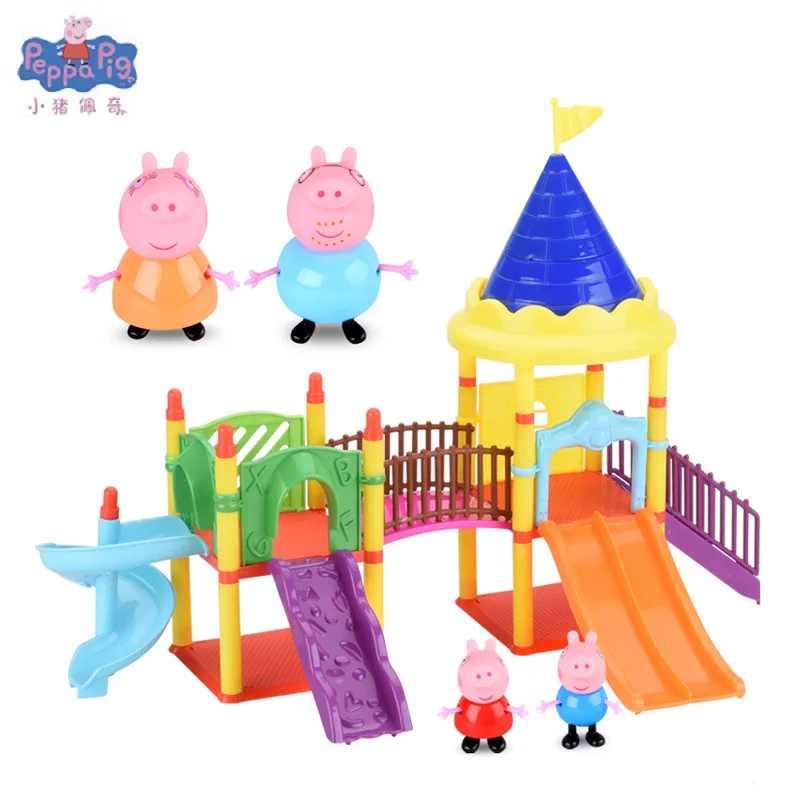 2 Свинка Пеппа DIY игрушка кукольный дом Праздничная вилла модель экшн фигурка аниме куклы фигурка игрушки для детей подарки на день рождения - Цвет: 2