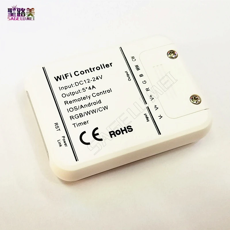 Светодиодный контроллер RGBW/WW/CW 16 миллионов цветов Wi-Fi 5-канальный управление