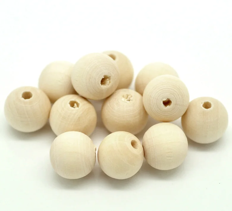 

Doreen Box hot- 200PCs Natural Ball Wood Spacer Beads 12x11mm(1/2"x3/8") (B18803)