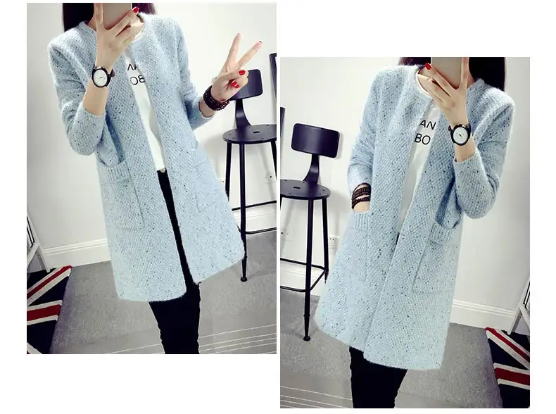 Autumn winter sweaters cardigans for women coat fashion pockets stretch knitwear solid long female jumper women sweaters