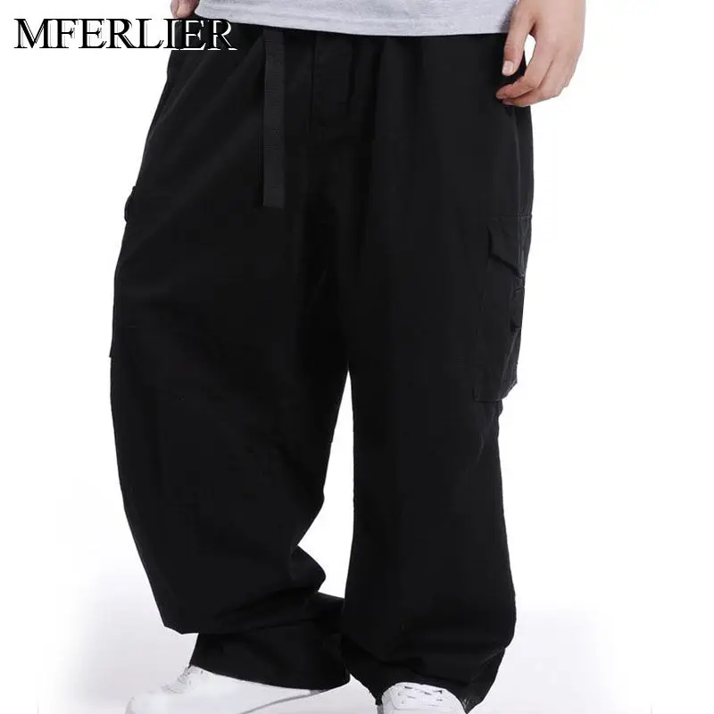 MFERLIER свободные весна лето брюки карго Мужские 5XL 6XL 7XL Большие размеры вес 150 кг повседневные мужские брюки 4 цвета