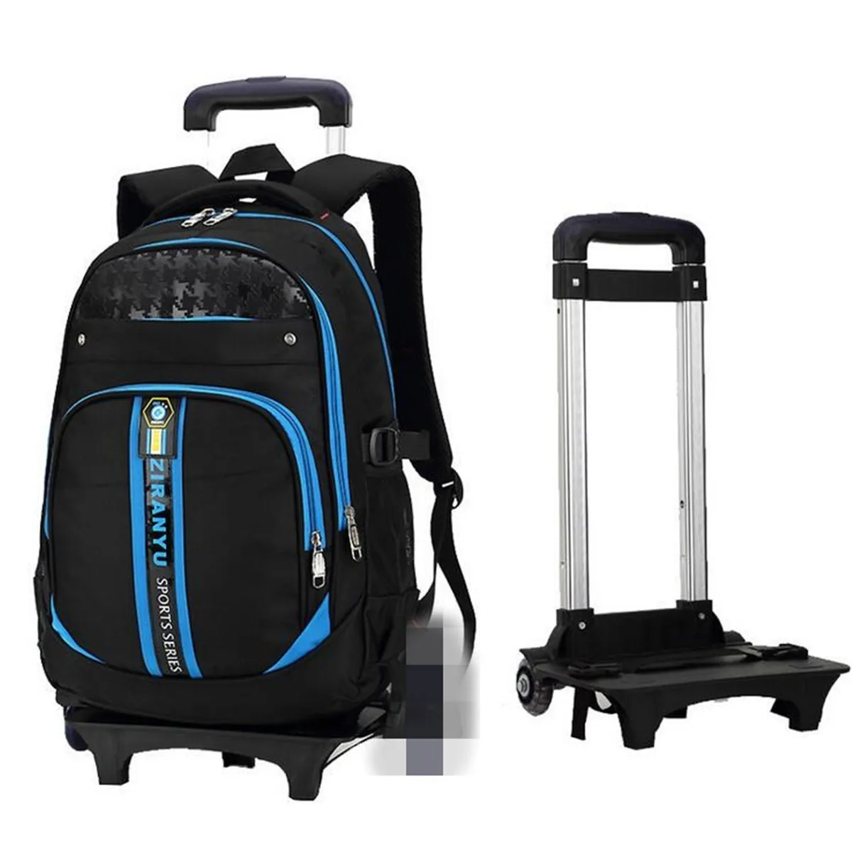 Nylon Removable Men travel Bags for Boys Waterproof Trolley Backpack Teenager Wheeled Bag Bookbag Travel Bags Back to school New