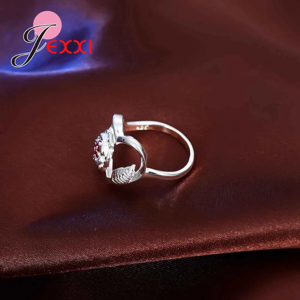 Женское кольцо из серебра 925 пробы в виде сердца цветка листа|Кольца| |