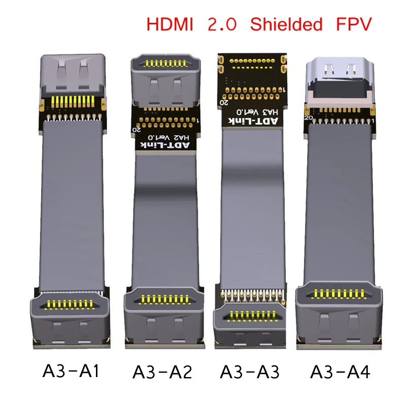 A3 A HDMI 2 0 FPV вниз угол 90 градусов адаптер 4K 2k @ 60 Гц к HDMI2.0 экранированный FPC плоский
