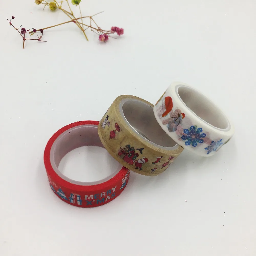 3 рулона красивые washi клейкая лента/15 мм* 5 м Merry маски для рождества Японии Васи ленты