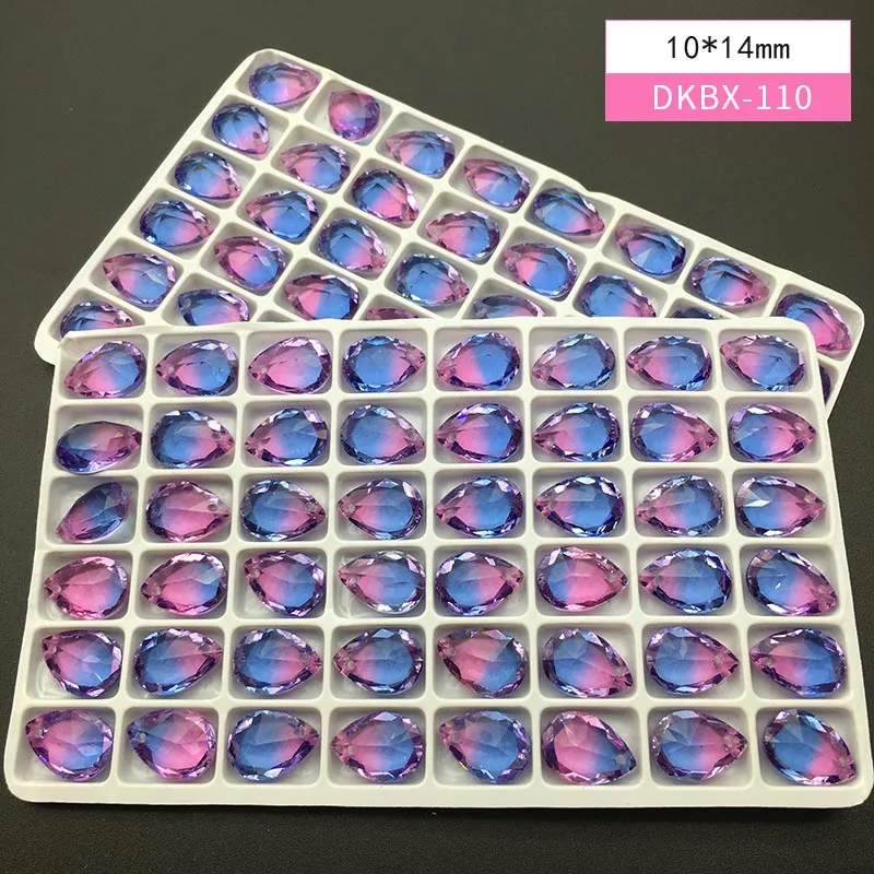 DKBX-110 10*14 мм перфорированные капельки турмалиновые бусины россыпью Алмазный Градиент Кристалл Алмаз DIY ручной работы ювелирные изделия, подвески, аксессуары - Цвет: DKBX-110