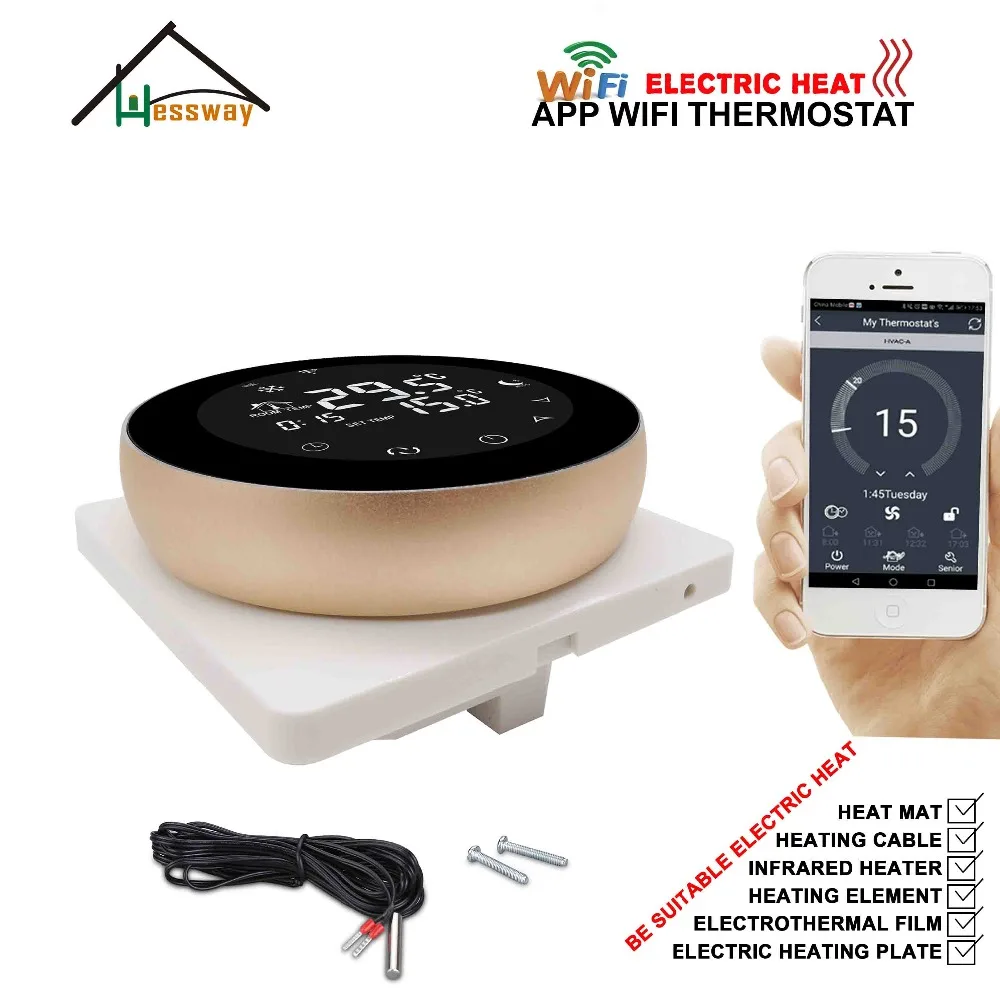 HESSWAY Электрический Терморегулятор с двойным датчиком термостат Wi Fi 16 А для