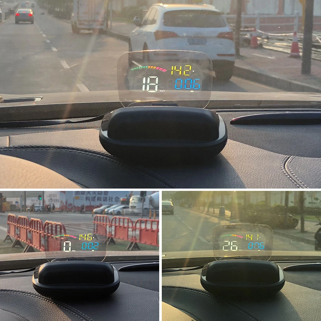 Автомобильный проектор HUD с 4 дюймовым экраном дисплей на голову Предупреждение о