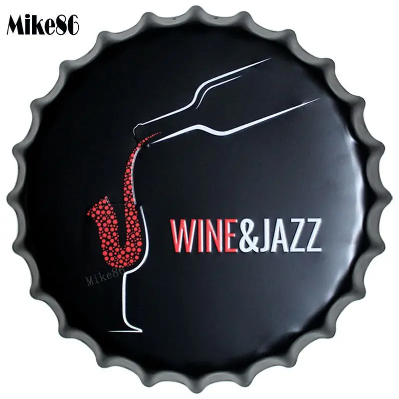 [Mike86] винный Джаз металлическая крышка железная роспись ретро жестяная вывеска