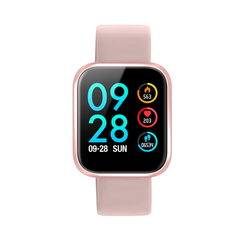 Pink P70 Смарт часы Для женщин IP68 Водонепроницаемый Фитнес трекер крови Давление монитор сердечного ритма цифровые Smartwatch для Ios и Android - Цвет: Pink