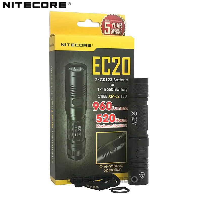 5-летняя гарантия NITECORE EC20 960 люмен яркий светодиодный подводный вспышка