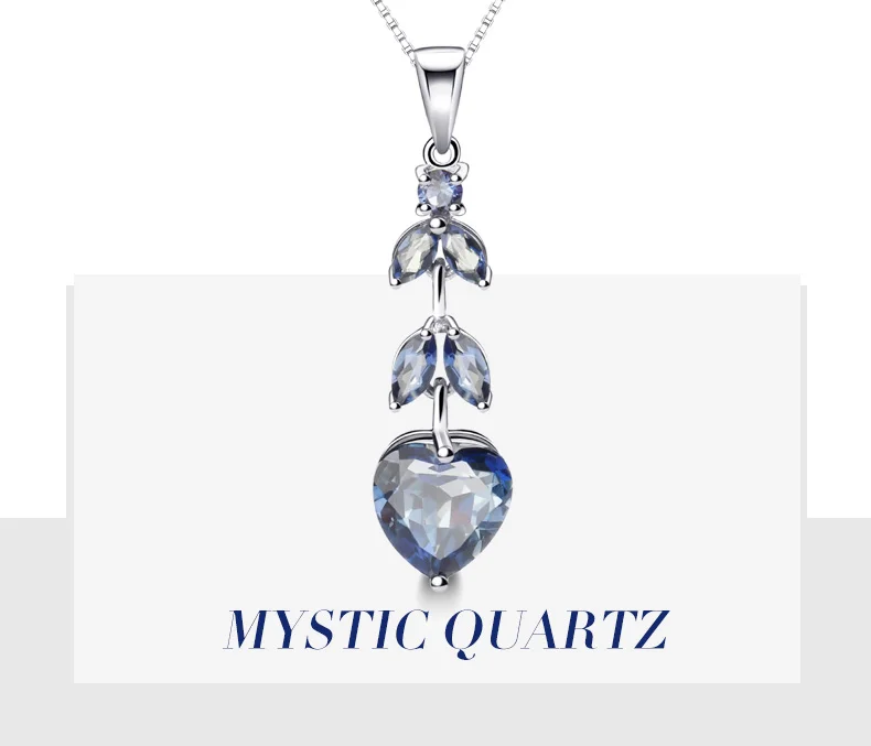 Gem's Ballet 7.88Ct натуральный иолит синий мистический кварцевый камень кулон ожерелье 925 пробы серебро ювелирные украшения для женщин