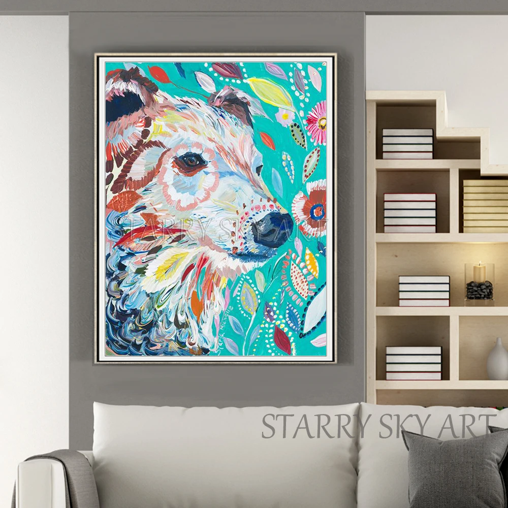 Ручная роспись высокое качество животное медведь масляная живопись на холсте