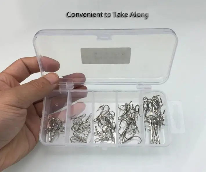 

Mounchain 50 Pcs /set Fish Jig Hooks High Strength Carbon Steel Fishing Hook