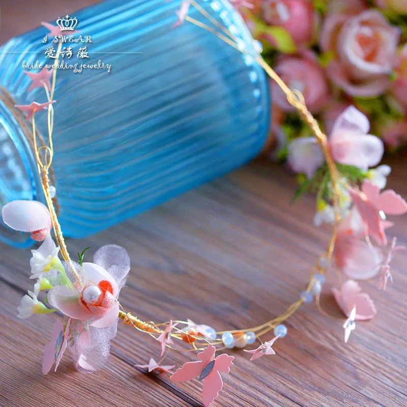 Красивая повязка на голову с супер сказочным цветком ручной работы женский