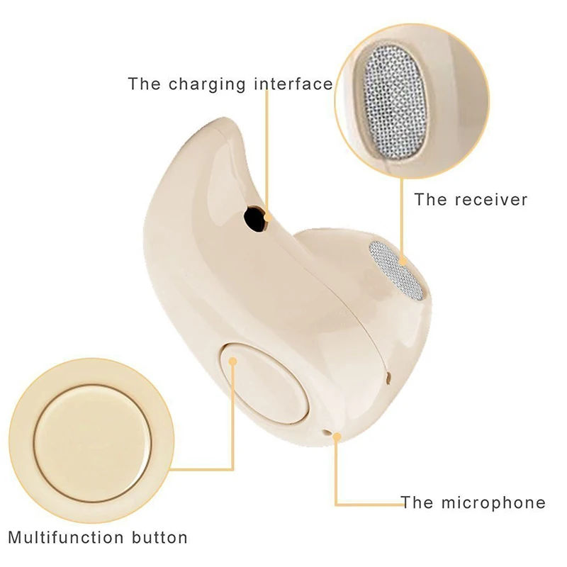 Mini Wireless Bluetooth Earphone In Ear Sport with Mic Handsfree Headset Earbud for iPhone 7 8 X For Samsung Huawei Android | Электроника
