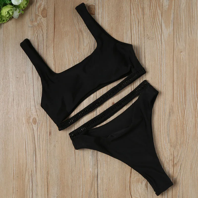 2019 новый сексуальный высокой талией бикини с кружевом Женский купальник из двух