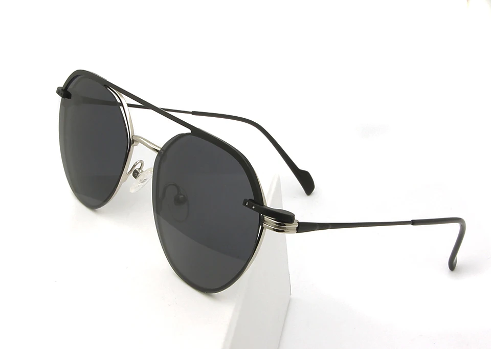 black silver Металлические корейские очки женские поляризованные солнцезащитные очки на клипсах круглые очки оправы для женщин магнитные клип очки - Цвет оправы: black silver