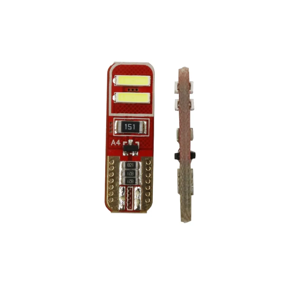 YSY 100 шт. W5W Светодиодная Белая t10 4smd 7020 7014 лампа canbus T10 4LED без ошибок
