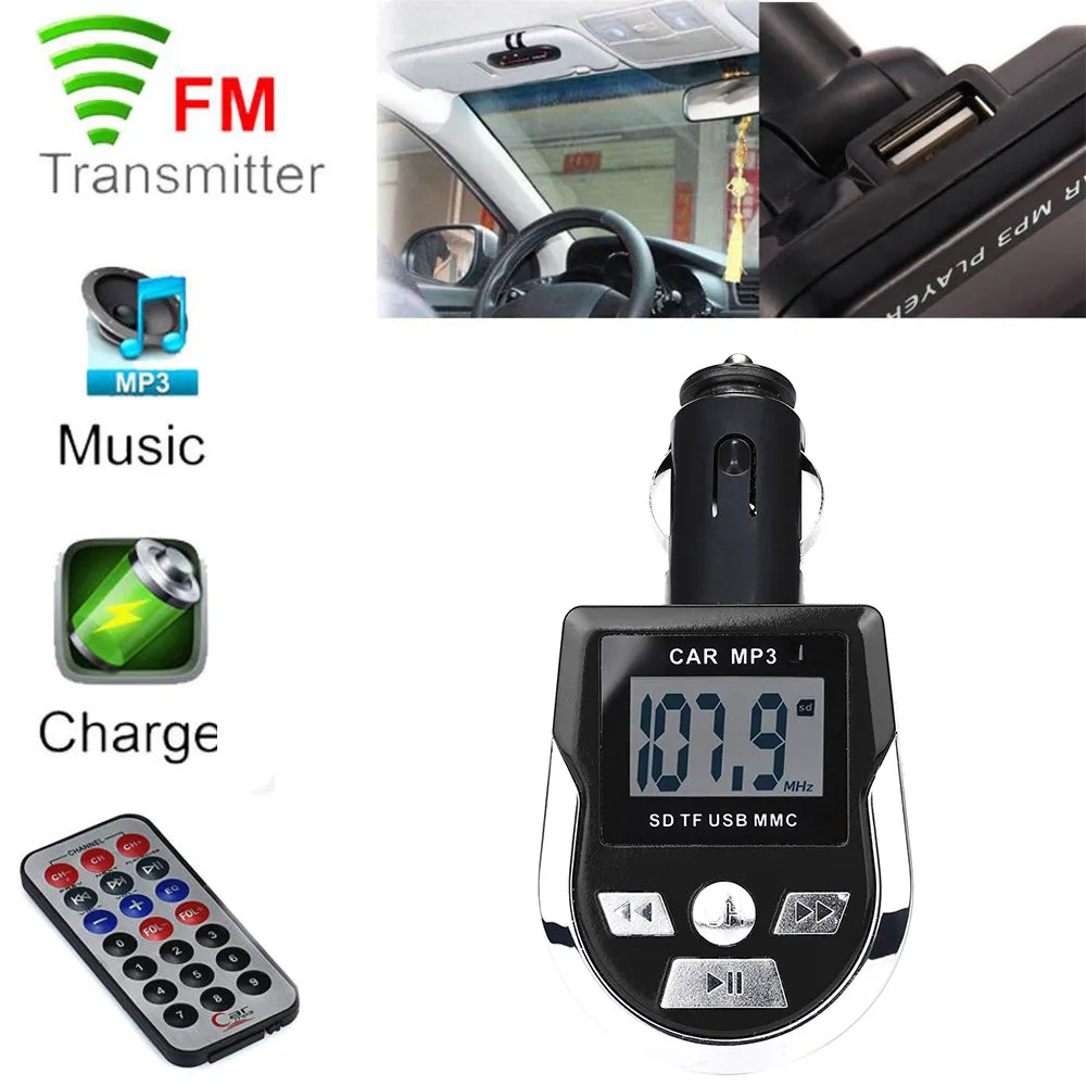 ЖК дисплей Автомобильный MP3 MP4 плеер беспроводной FM передатчик модулятор