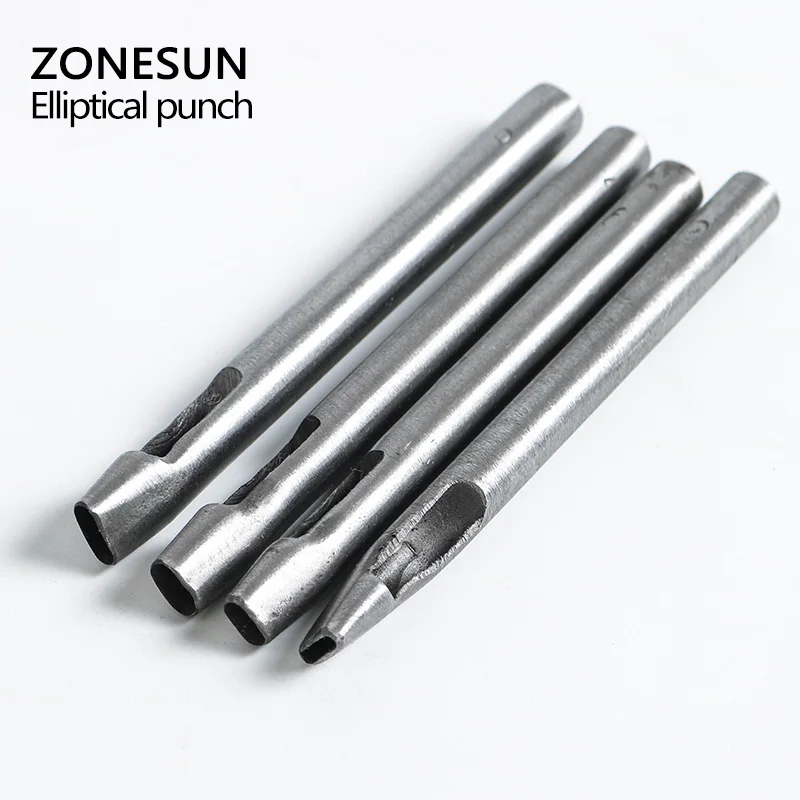 ZONESUN 4 шт./компл. Сделай Сам стальной пробойник для кожевенного ремесла инструмент