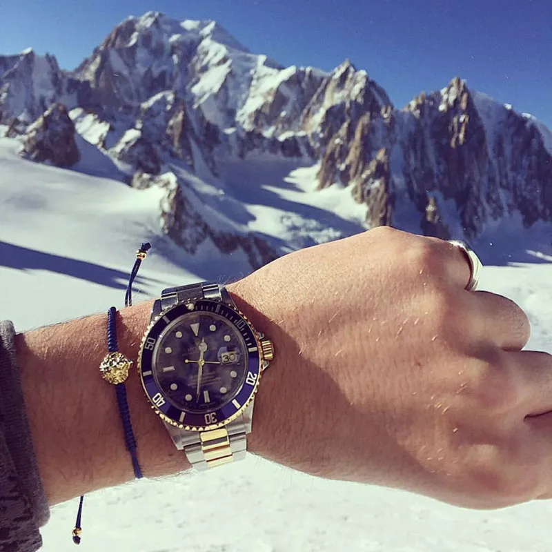 Модный бренд мужские браслеты из атолистоуна с головой льва синие веревочные