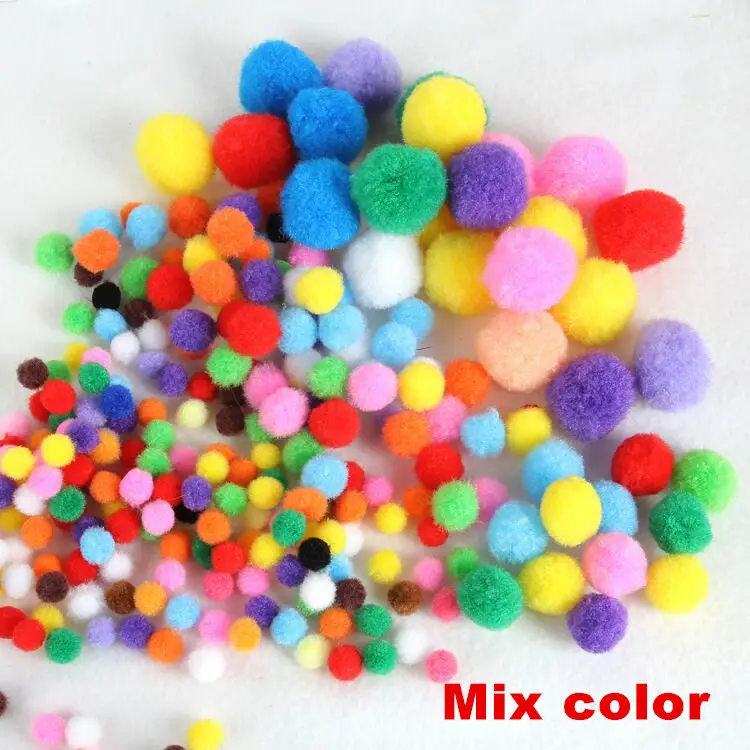 Mix size 20g 10/15/20/25/30 мм в диаметре, различные Цвет блеск мишуры Pom DIY куклы ремесло к требованиям заказчика; сверкающие; шарик-помпон, свадьбы, рождества, украшение для альбома 20g - Цвет: Mix size 20g