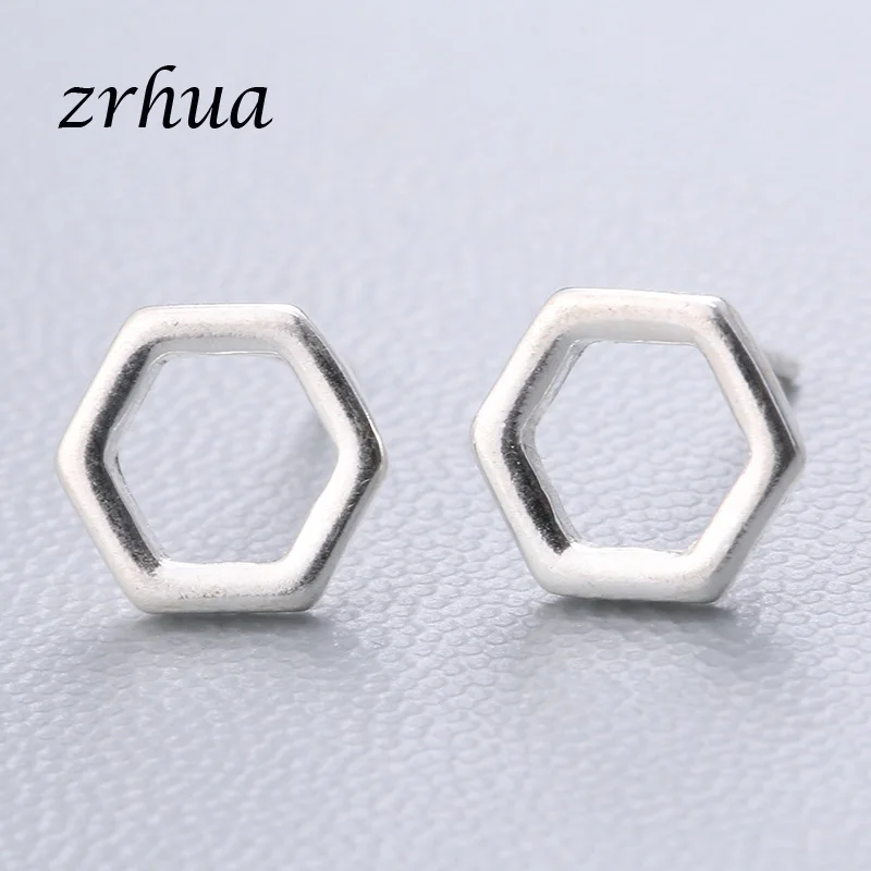 ZRHUA 925 пробы серебряные Простые серьги-гвоздики подарок pendientes oorbellen букле d'oreille femmes Новая коллекция рождественские подарки