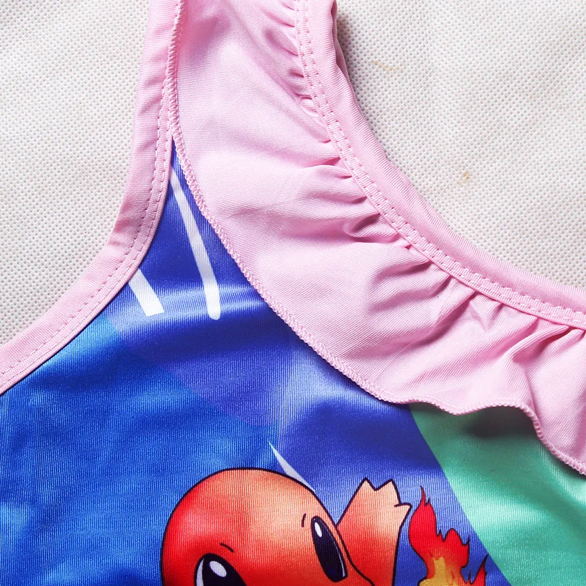 2018 г. купальник с Пикачу Покемон го для маленьких девочек Цельный Детский