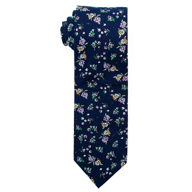 PCT-011 Cotton Tie Портной Смит 7,5 см с принтом Пейсли Цветочный Хлопок Галстуки Мода дизайнер Красочные Пейсли цветок галстуки галстук для мужчин свадьба - Цвет: PCT-011 Cotton Tie