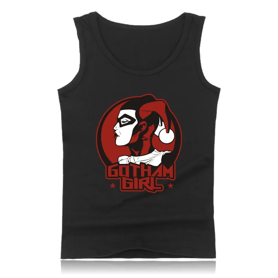 Anime Suicide Squad Harley Quinn Tank Top Men Fitness and Sleeveless Bodybuilding Shirt in 4XL Clothing Summer Vests | Мужская одежда