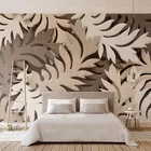 Новинка 8D Большая фреска коричневая ткань текстура 3d обои с листьями настенная 3D фотография настенная фотография стена с листьями для спальни диван фон