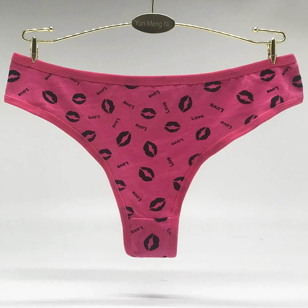 Стринги женские хлопковые с принтом губ 6 шт./комплект|panties sexy women|ladies pantieswomen underwear |