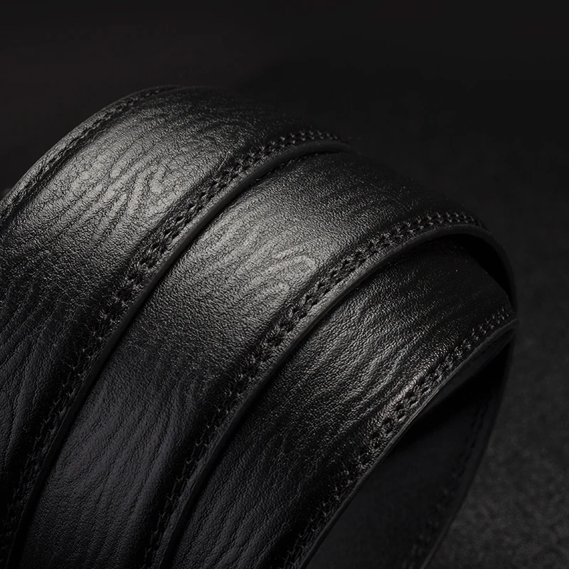 Ремни из натуральной кожи для мужчин с автоматической пряжкой черные мужские