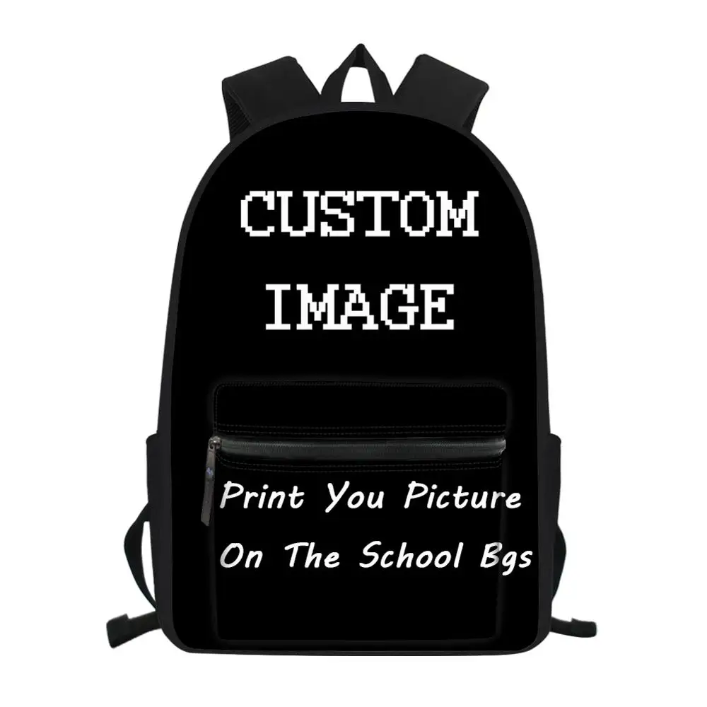 Детские школьные ранцы FORUDESIGNS с пользовательскими изображениями или логотипом «сделай сам», холщовые детские школьные ранцы, рюкзак для де...
