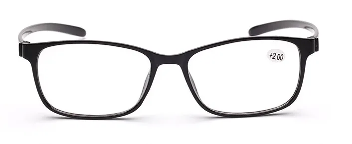Eyesilove Модные мужские TR90 очки для чтения Для женщин Ультра-легкие пресбиопические очки линзы+ 100+ 150+ 200+ 250+ 300+ 350+ 400 - Цвет оправы: Черный
