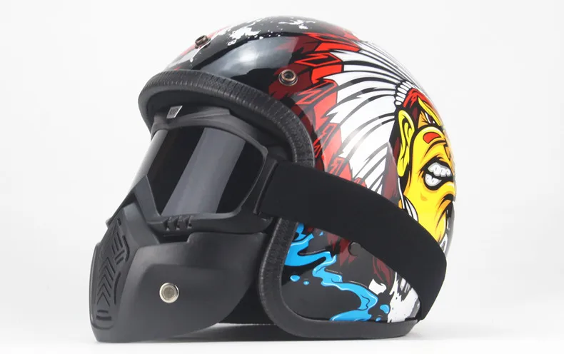 3/4 шлемы moto rcycle ретро с открытым лицом винтажные Racer Cascos moto rcycle шлем с goggle mask