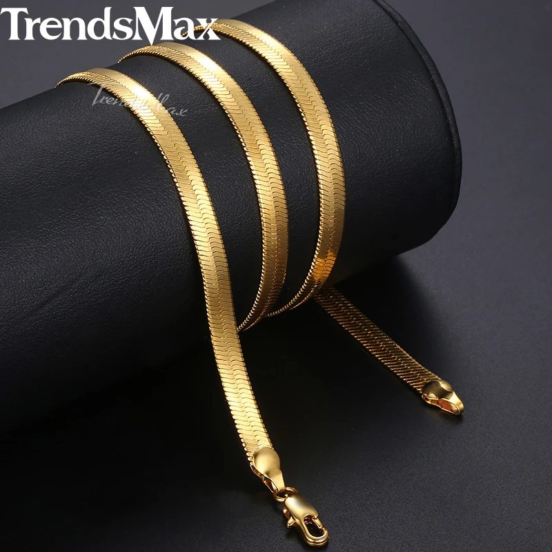 Trendsmax змея рыбий скелет цепи Цепочки и ожерелья для Для мужчин женщин золото