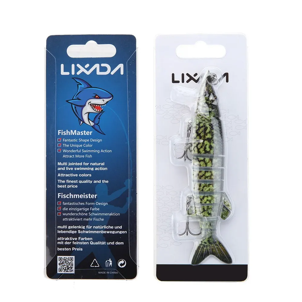 Lixada 12 5 см 20g 9 segement маски рыболовная приманка Щука плавающая воблер жесткая