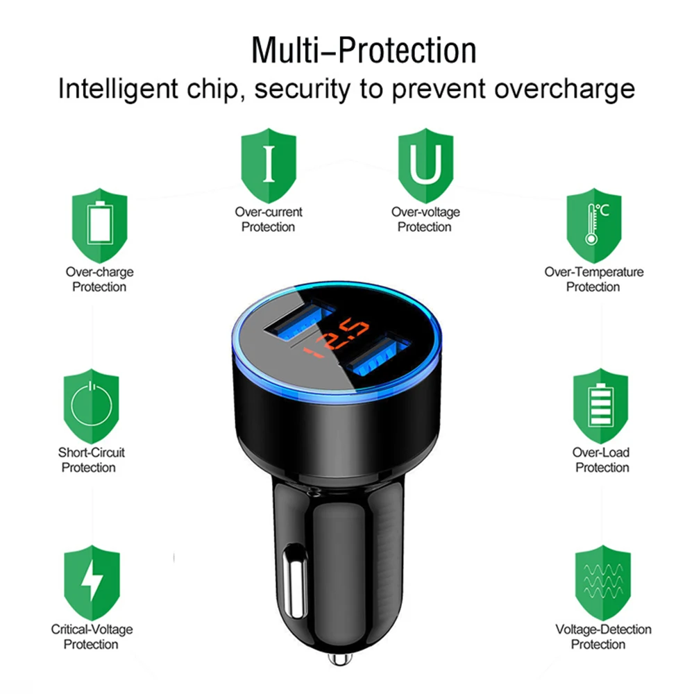 Автомобильное зарядное устройство для мобильного телефона мини USB планшет gps 3.1A быстрое зарядное устройство автомобильное зарядное устройство двойной USB автомобильный адаптер зарядного устройства для телефона Автомобильная Зажигалка CE