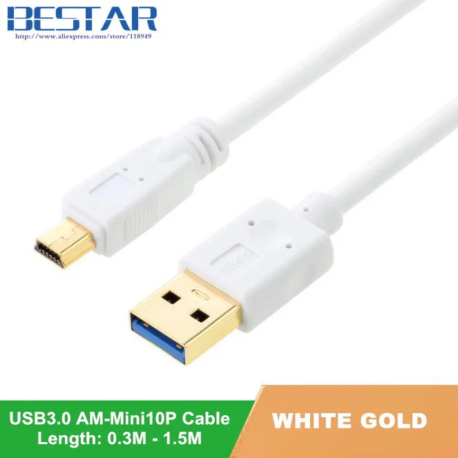(200 шт./лот) позолоченный Удлинительный Кабель USB 3 0 типа A папа AM на Mini 10Pin B 10 pin p