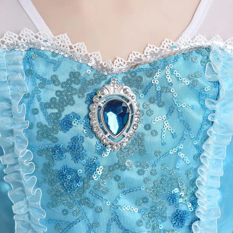 Girls Elsa Dress Kids Halloween Princess Costume Snow Queen Children Elza Wig Carnival Party Cosplay Clothing | Детская одежда и