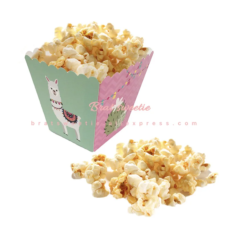 Llama попкорн закуски коробки кактус Treat Box Контейнер для попкорна для фиесты Беби Шауэр детский Альпака День рождения партия поставок пользу