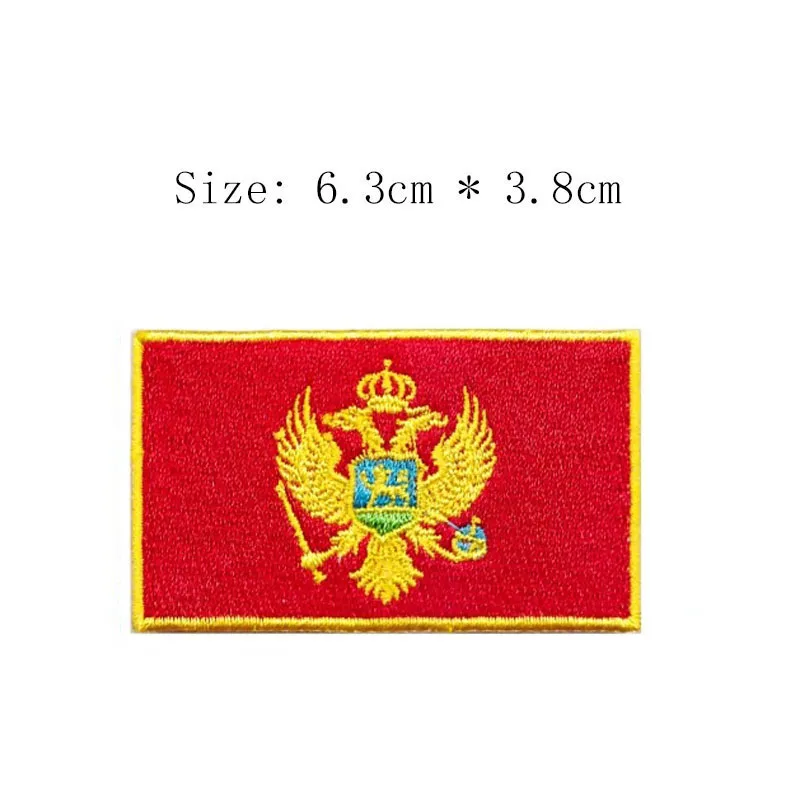 Montenegro Монтенегро вышивка флаг патч Подгорица город Эмблема для мотоцикла пальто цена Утюг На пришить на левой груди рубашки - Цвет: Montenegro