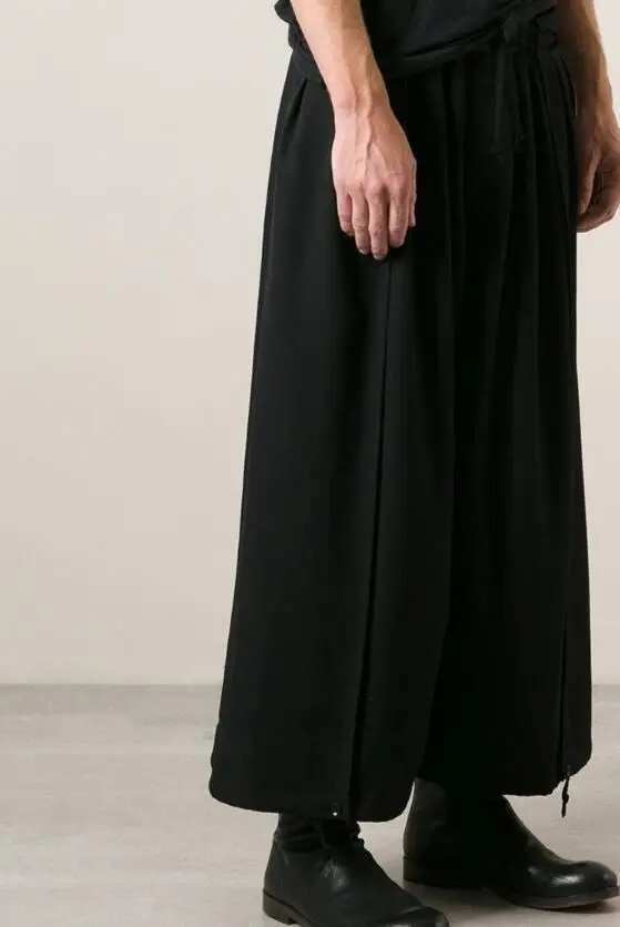 

27--40 HOT / Sping Men/Women New Fashion Fold In Paragraph 9 Minutes Of Pants Draw String Wide-legged Trousers