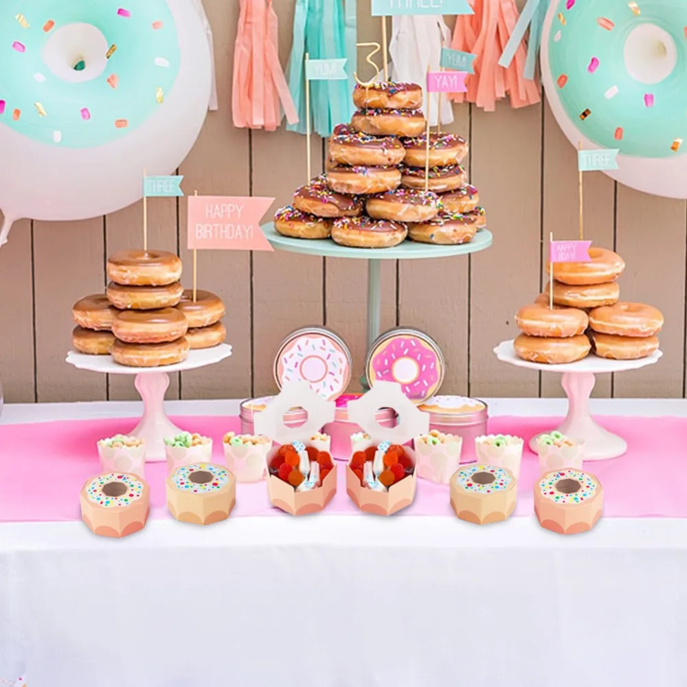 OurWarm 20/50 шт Свадебная коробочка для конфет в форме пончика вечерние украшения Подарочная коробка для дня рождения пользу Baby Shower Свадебные крафт подарочная Коробки