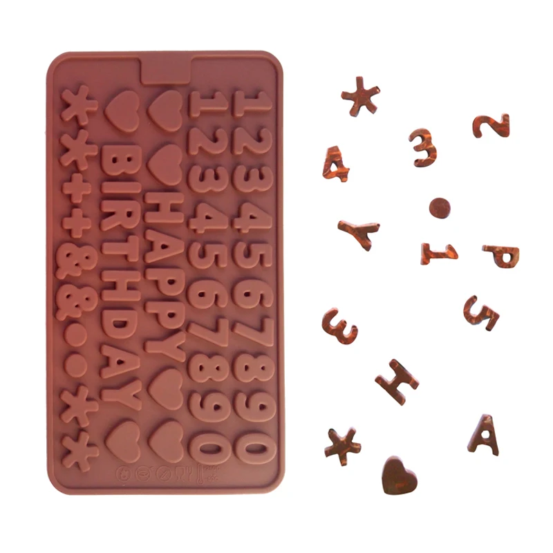 

3pcs Digital Silicone Chocolate Mold Food Grade Silicone Mold Happy Birthday