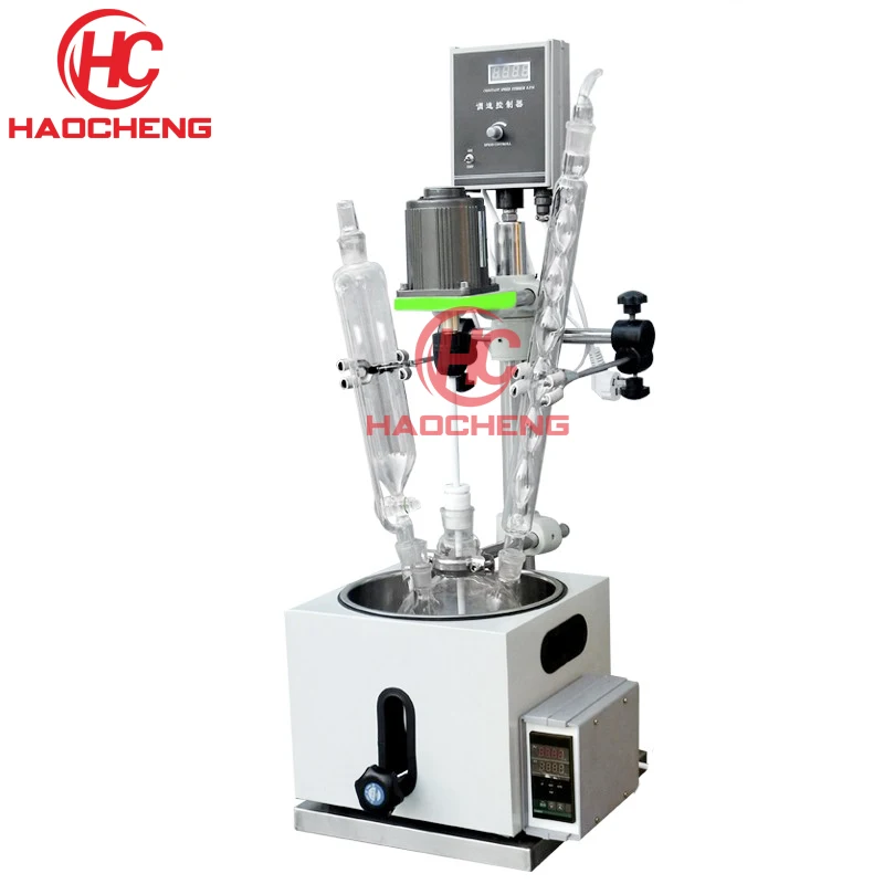 

Free shipping, 3L Laboratory Single layer Vacuum Chemical Reactor Continous Stirred Reactor